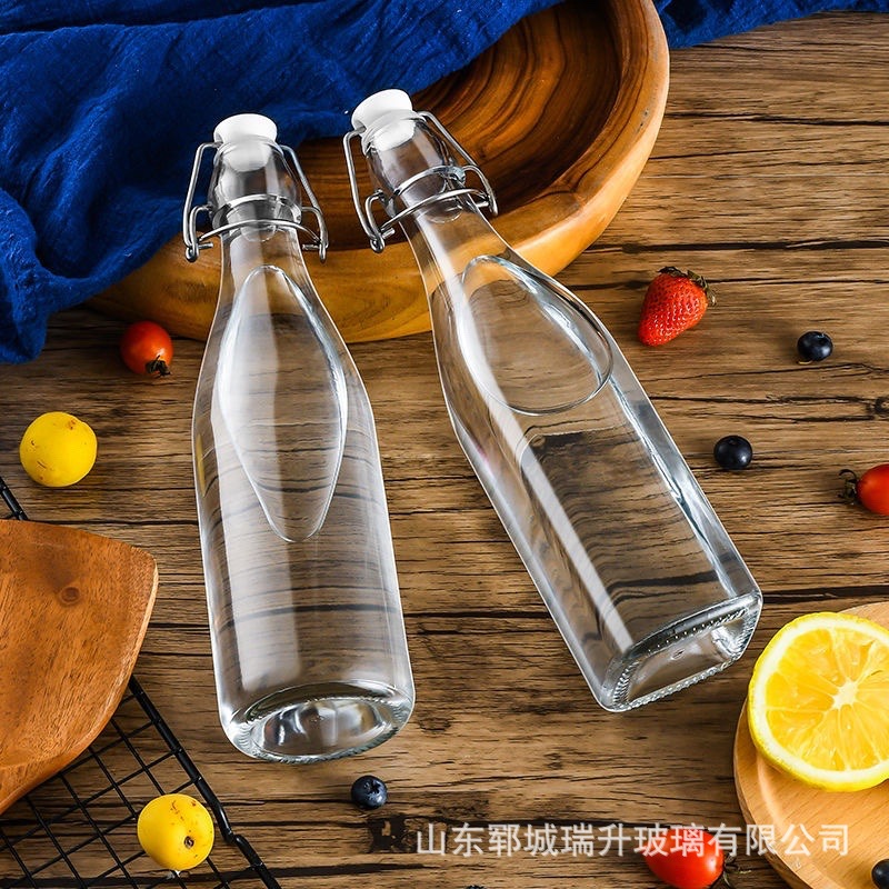 源头厂家家用泡酒玻璃瓶密封自酿酒瓶带盖空瓶子白酒红酒瓶果酒酵