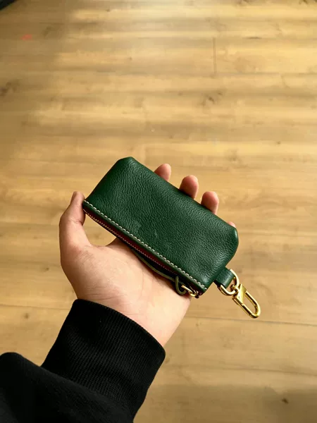 Cross-Border Genuine Leather First-Layer Cowhide Key Case Mini Coin Purse Pendant Unisex Multifunctional Card Holder Keychain