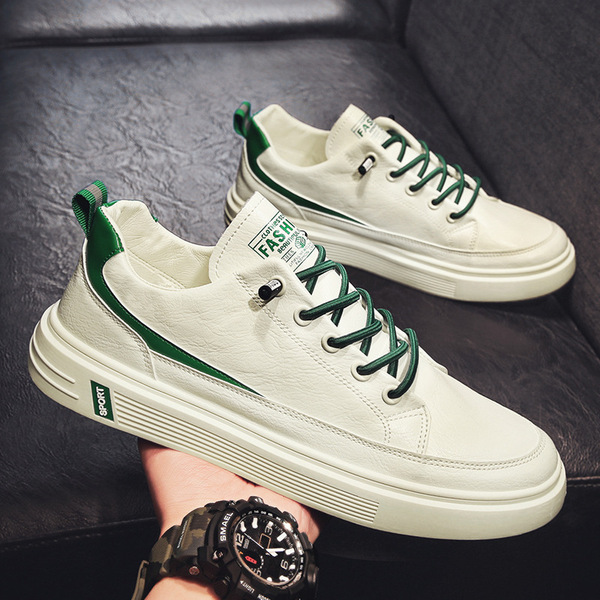 men's trend demi-season universal white sneakers for students