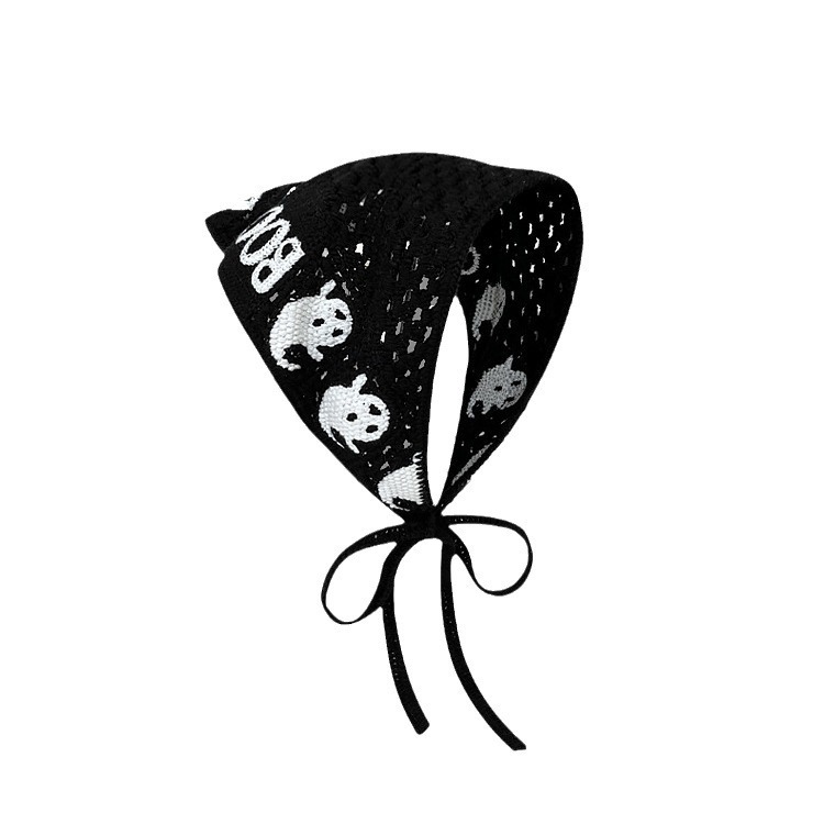 Turbante retro francés, bufanda triangular para mujer, diadema, salida de primavera y verano, dulce y lindo, estilo artístico de ganchillo hecho a mano, sombrero de Baotou