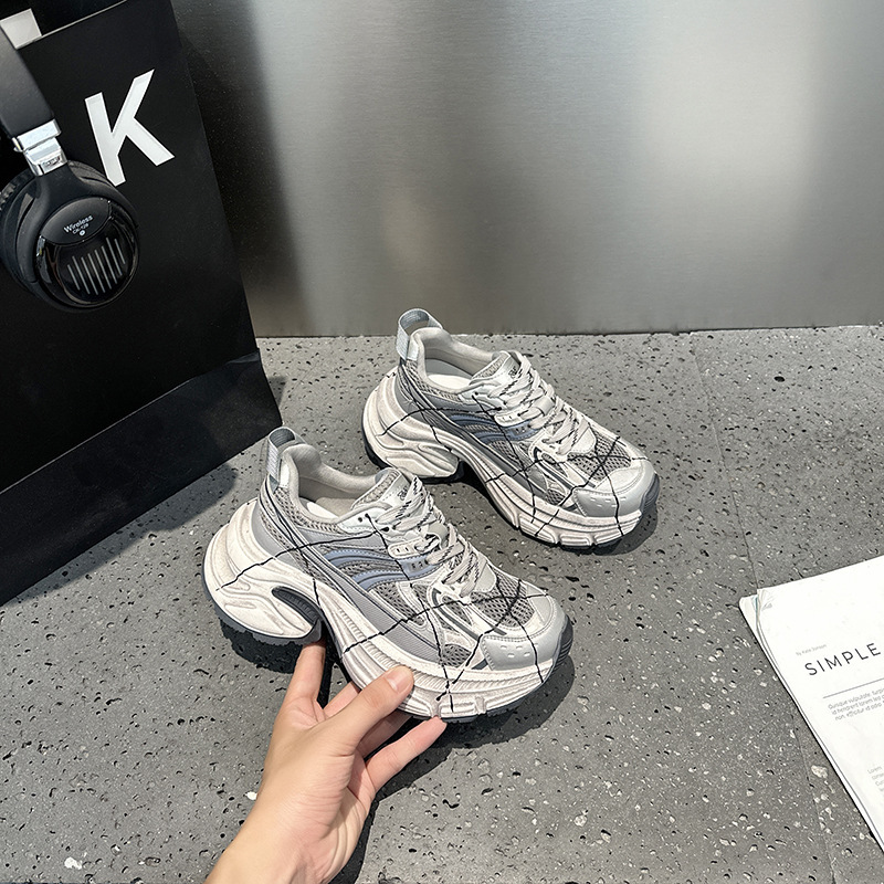老爹鞋女2025秋季新款百搭网面透气超火厚底运动休闲鞋轻便跑步鞋|undefined