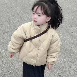 女童冬装加厚棉服新款韩系可爱夹棉棉衣女宝保暖短款棉袄外