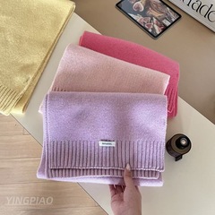 跨境大尺寸100%羊毛围巾羊毛围脖女秋冬高级感保暖时尚百搭氛围感