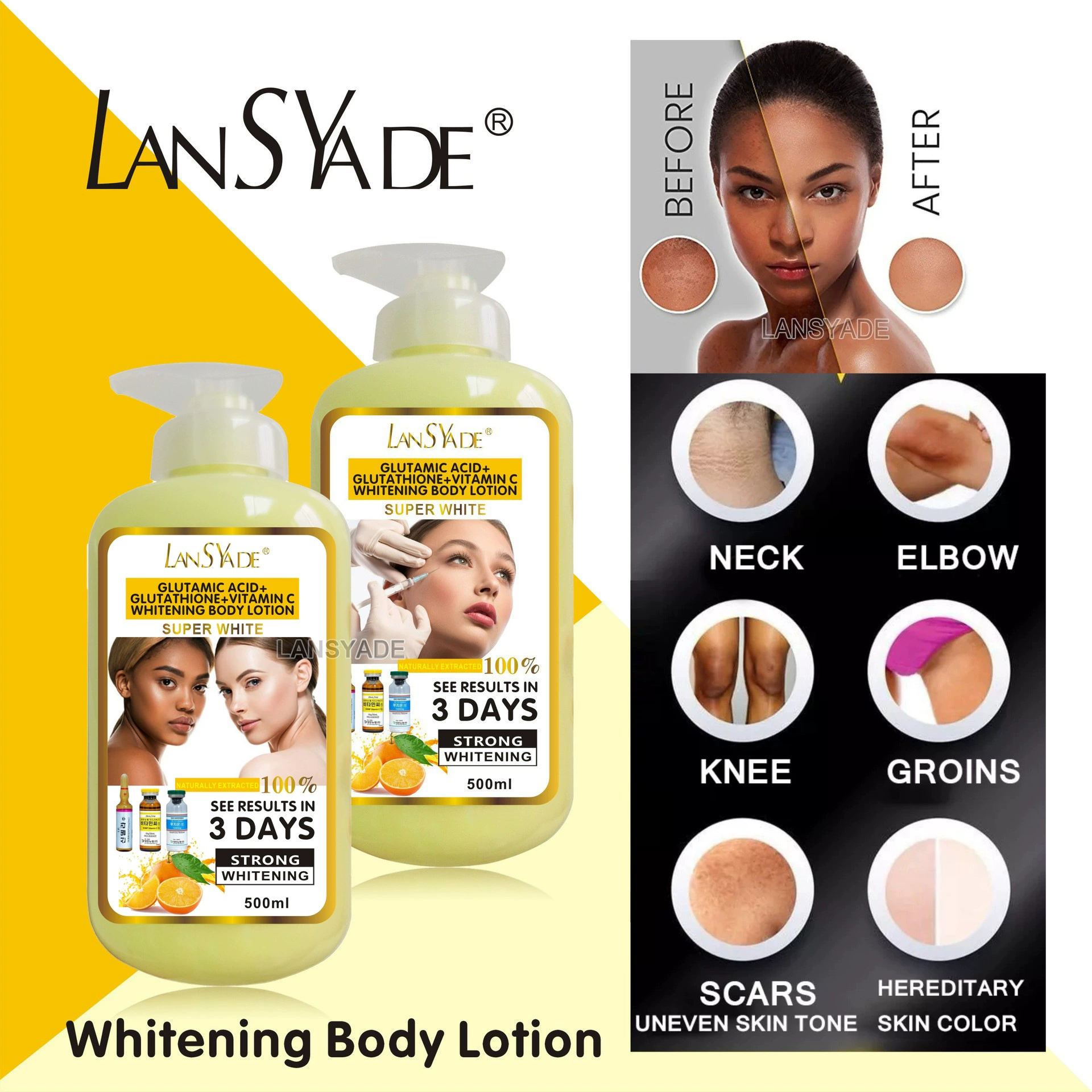 Трансграничный VC глутатион лосьон для тела 500 мл питательный для лица твердый Осветляющий увлажняющий лосьон Внешняя торговля оптом