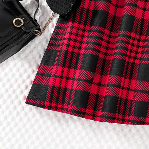 eBay Spring and Autumn Women's Children's Skirt Thick Warm Cool Cute Flared Sleeve Plaid Long Sleeve Dress Children's Winter Toddler Clothing