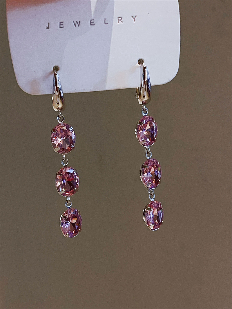 1 Pair Vintage Style Color Block Plating Inlay Copper Artificial Crystal Drop Earrings display picture 1