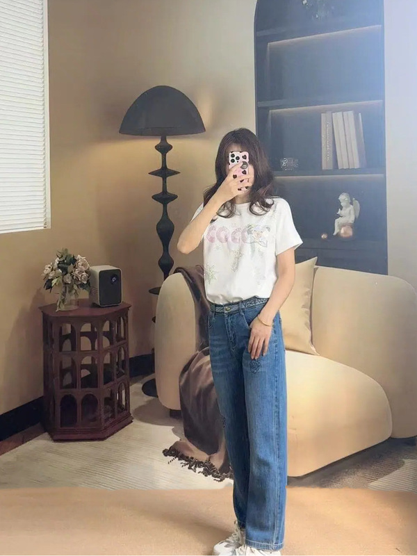 春秋季阔腿牛仔裤女显瘦高腰窄版裤子复古水洗做旧显腿长直筒裤|undefined