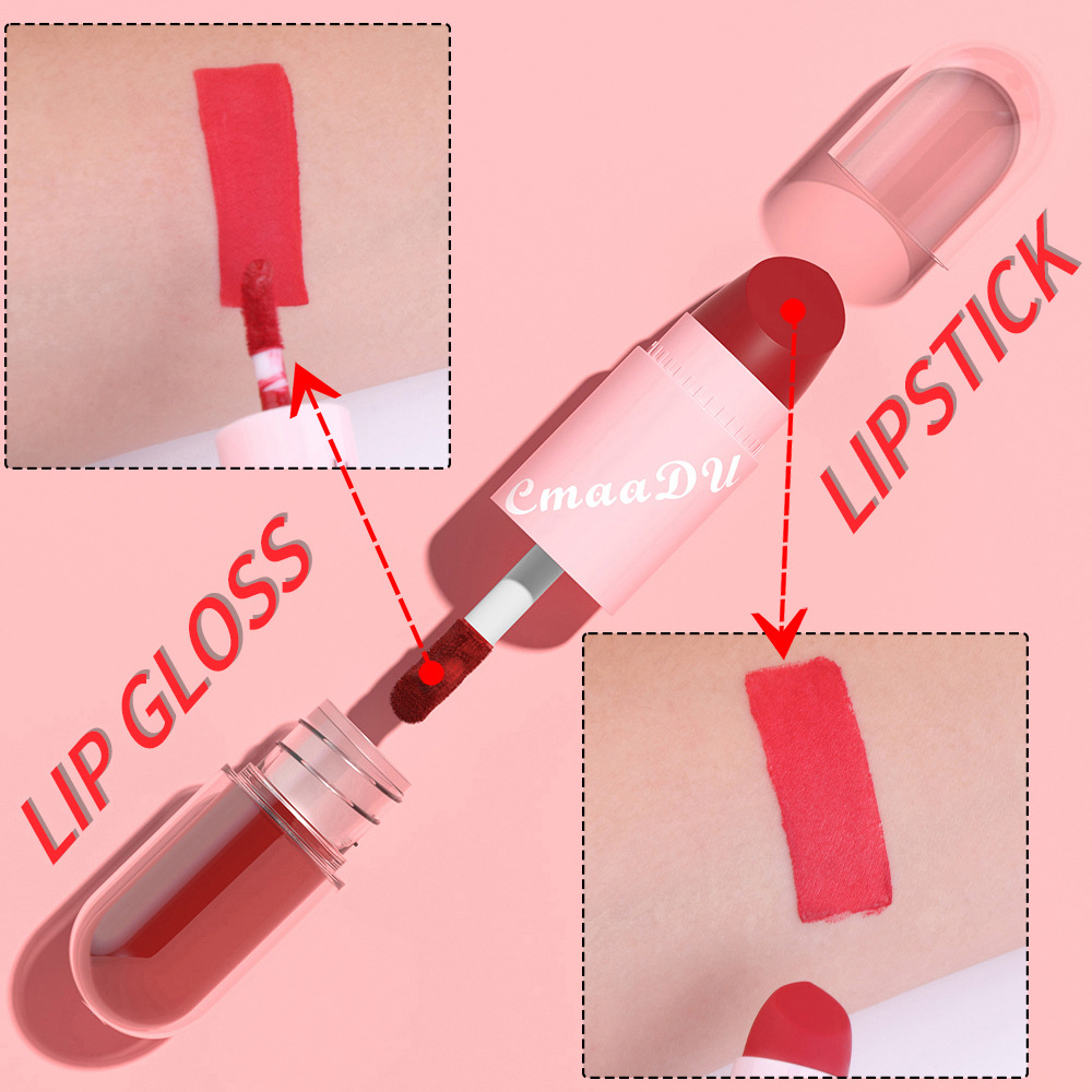 Check it out! Link Disclaimer - Exclusive for foreign trade :CmaaDu Face Color Lipstick and Lip Gloss Two-in-one Matte finish undefined