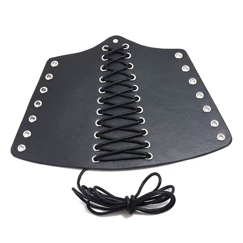 Rock Punk Wide Leather Bracelet, Simple Waxed Thread Braided Leather Wristband, Motorcycle Riding Arm Protector, Direct Sales from the Manufacturer