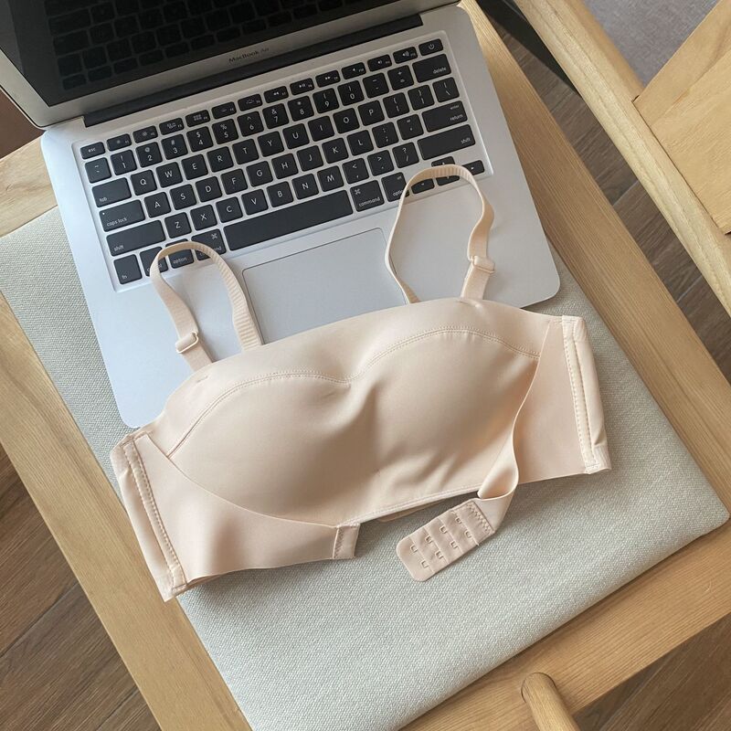 Strapless tube top underwear women's pure want to push up non-slip breast-contracting anti-sagging tube top thin chest-flattering bra Strapless tube top underwear women's pure want to push up non-slip breast-contracting anti-sagging tube top thin chest-flattering bra