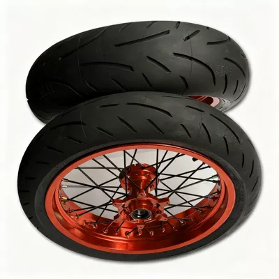 Slick Tire Hub Assembly, Motorcycle wheel hub - front-110-rear-150-slipper-assembly-orange