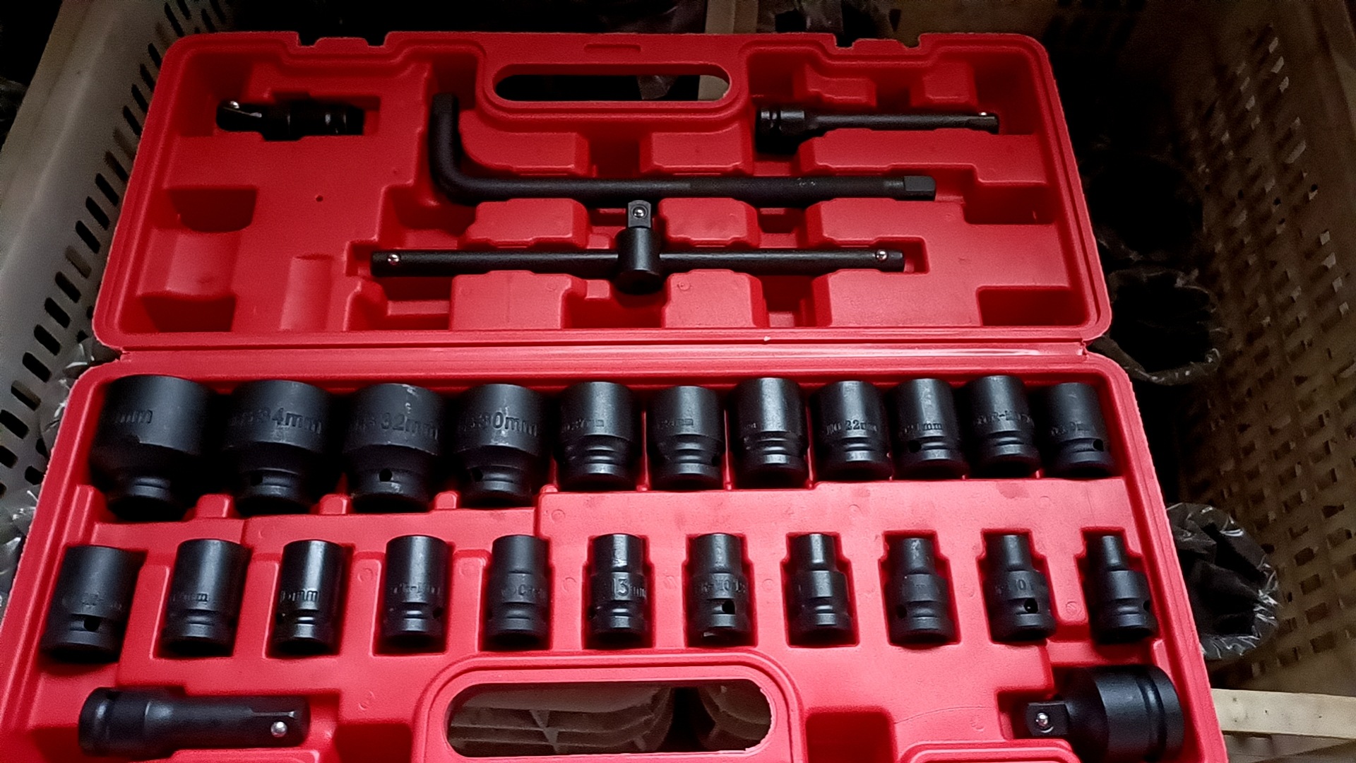 Juego de dados neumáticos 1/2” de 35 piezas, incluye vasos largos y cortos, kit profesional para herramientas neumáticas