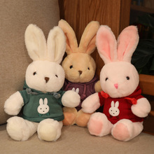 可爱卫衣兔公仔毛绒玩具穿裙小兔子布娃娃安抚抱枕儿童生日礼物