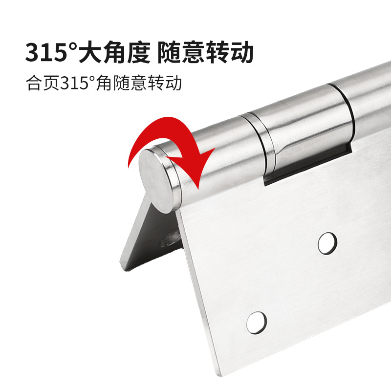 Acero inoxidable pesado 8 pulgadas bisagra ensanchada alargada 6 pulgadas bisagra puerta de madera sólida abierta plana plegable silencioso cojinete bisagra