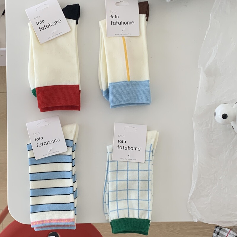 2026 Spring and Summer New Women's Socks Ins Korea Dongdaemun Colorful Striped Color-Blocking All-Season Mid-Tube Socks Wholesale 2026 Spring and Summer New Women's Socks Ins Korea Dongdaemun Colorful Striped Color-Blocking All-Season Mid-Tube Socks Wholesale