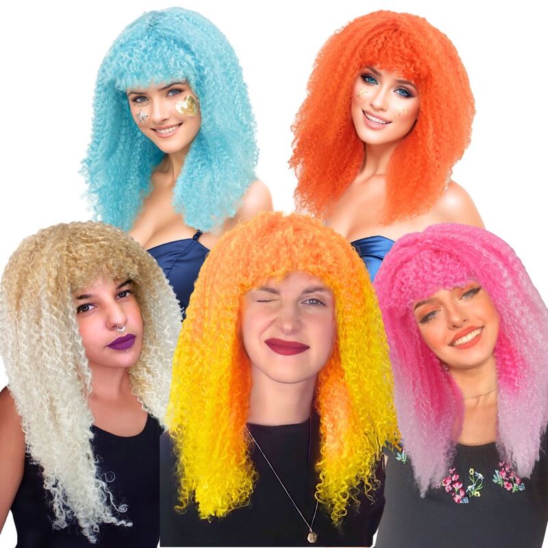 Corn Silk Wig Headband Costume Party Dress-Up Quirky Funny Colorful Gradient Trendy African Curly Long Hair Corn Silk Wig Headband Costume Party Dress-Up Quirky Funny Colorful Gradient Trendy African Curly Long Hair