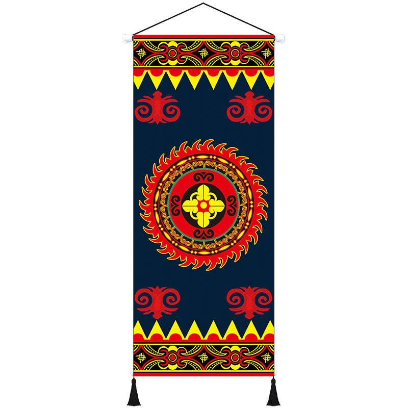 少数民族风情彝族民宿客栈布艺装饰画客房床头墙壁挂画背景布画