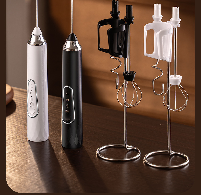 Electric Milk Frother Coffee Frother Household Cream Whipper Handheld Mini Stirring Rod Cordless Egg Beater