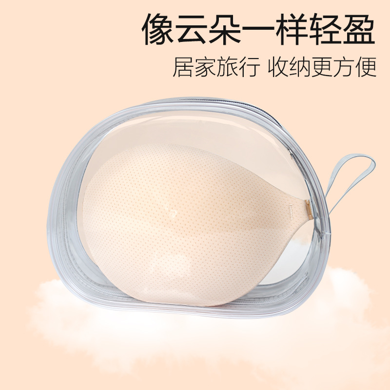 Breathable mesh thin round cup breast patch special underwear for big breasts women's push-up anti-expansion silicone latex invisible bra