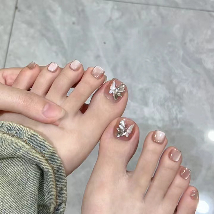 New Flash Butterfly Nude Cat's Eye Toenail Wear Pure Wind Gentle Removable Toenail