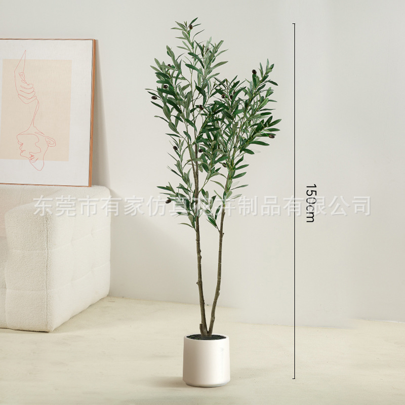 Nueva Amazon Desmontaje y montaje de plantas de simulación de olivo Adornos de plantas en macetas para el suelo Árbol falso para el hogar Decoración de la sala de estar Plantas verdes