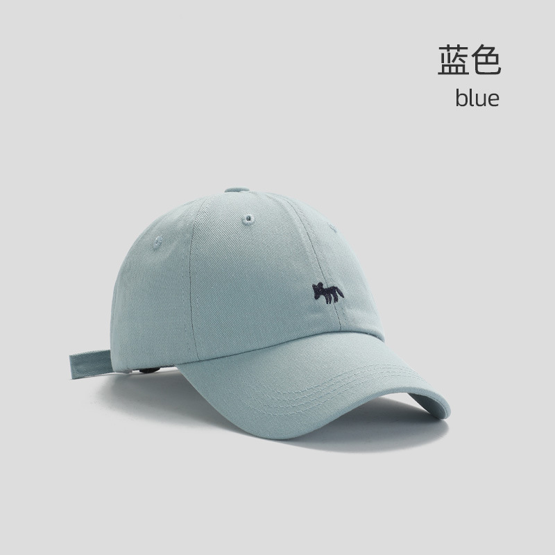 卡通刺绣小狐狸棒球帽女款百搭大帽檐鸭舌帽户外防晒遮阳帽防晒帽|undefined