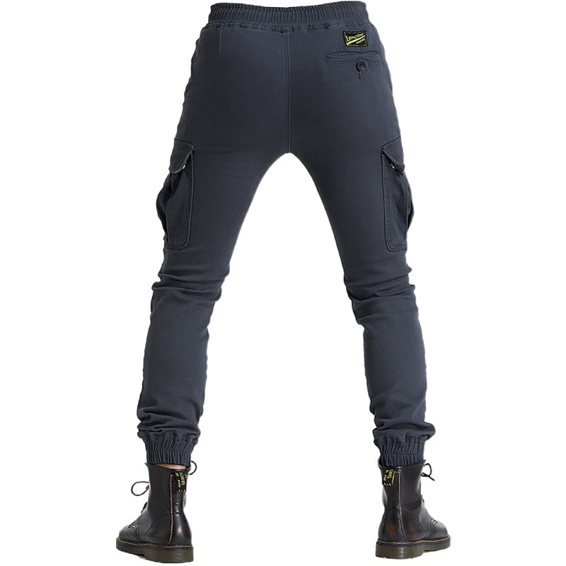Venta directa de fábrica ropa de trabajo pantalones atados al tobillo multi-bolsa motocicleta jeans hombres motocicleta resistente a la caída pantalones casuales de montar