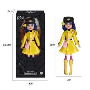 Кукла Coraline 2 в 1: в пижаме и дождевике