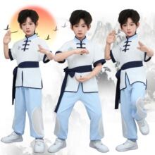 六一新款儿童武术训练少儿中国表演练功功夫短袖比赛演出服服装