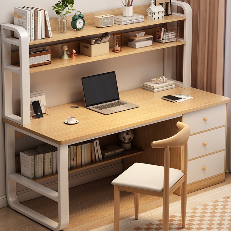 Mesa de escritorio, estante de libros para estudiantes de escuela secundaria, escritorio de escritorio simple para estudiantes de escuela secundaria, escritorio de computadora de estudio con cajón