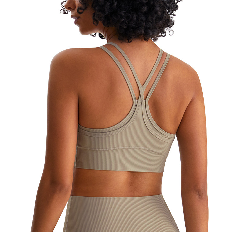 Nuevo falso de dos piezas de belleza espalda yoga sujetador costilla cómodo entrenamiento profesional fitness de una pieza ropa interior deportiva