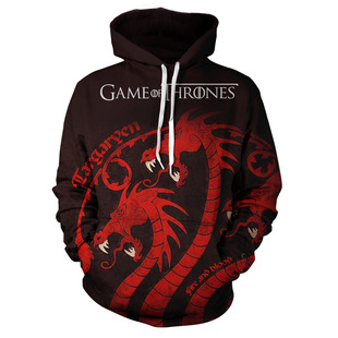 Cross-border New Ssangyong 3D Digital Printing Hoodie European and American Foreign Trade Fashion Pullover Couple Hoodie