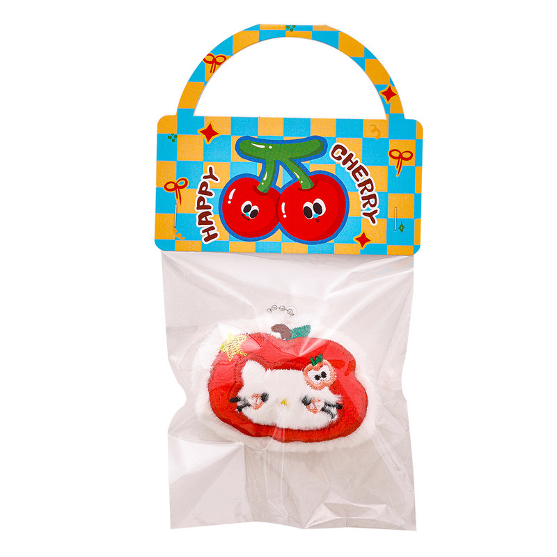 ぬいぐるみアップル猫キーホルダーかわいいガーリーハートバッグ装飾ペンダント高価値人形ペンダント|undefined