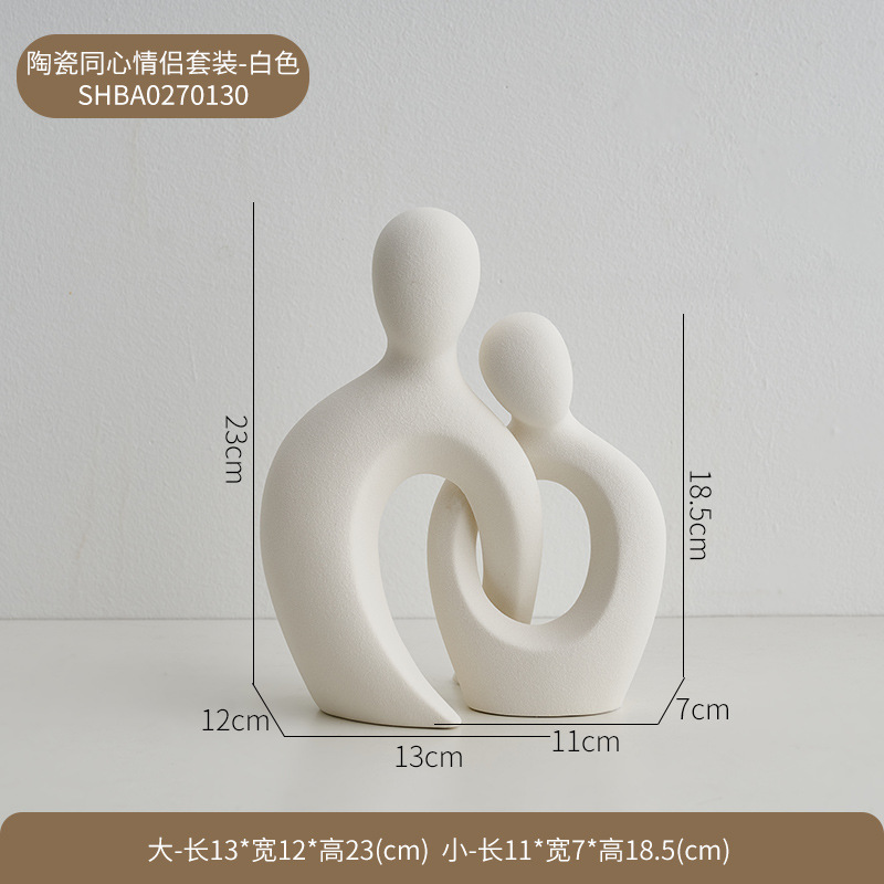 Moderno minimalista Arte Abstracto pareja carácter decoración pasillo TV gabinete estudio salón vino gabinete decoración del hogar