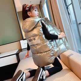 儿童装女童羽绒棉马甲外穿2023秋冬季新款中大童连帽坎肩加厚背心