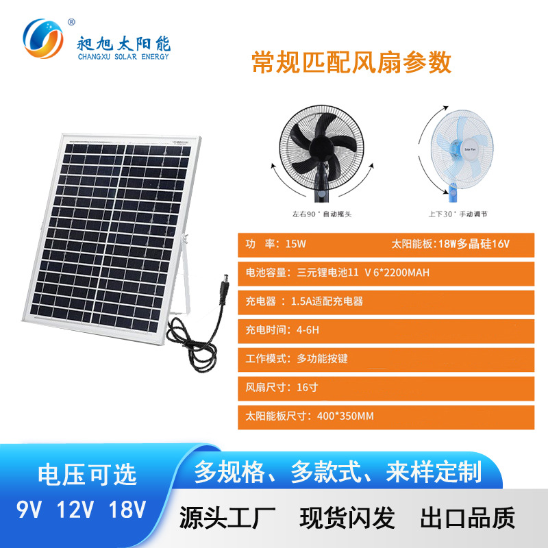 Fábrica personalizada 16v15w panel solar ventilador solar especial panel solar placa de carga solar