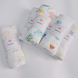 Bamboo Fiber Swaddling Newborn Cotton Maternity Room Swaddling Double-Layer Four-Season Baby Blanket Blanket Baby Soft