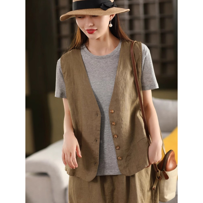 2026 Summer Retro Washed Cotton Linen Sleeveless Vest for Women, Summer Artistic Cardigan Outerwear Top Vest for Women 2026 Summer Retro Washed Cotton Linen Sleeveless Vest for Women, Summer Artistic Cardigan Outerwear Top Vest for Women