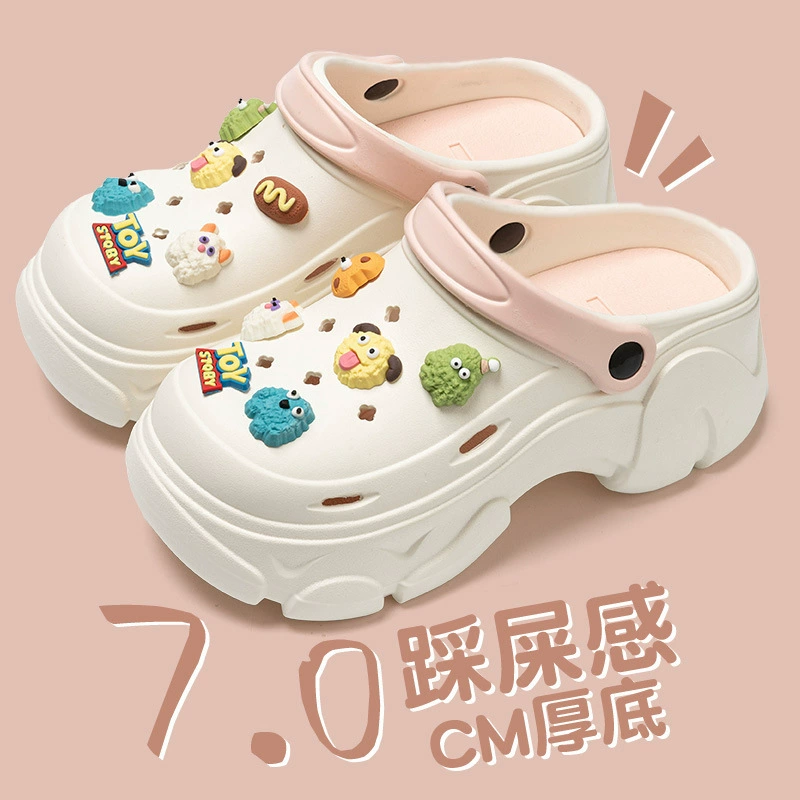 Обувь с пещерой для женщин, носящих новый толстый фон eva высокие ботинки 2024 противоскользящие ощущения фекалий