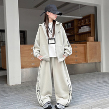 女童套装秋冬2025新款中大童洋气加绒运动两件套儿童冬装卫衣外套