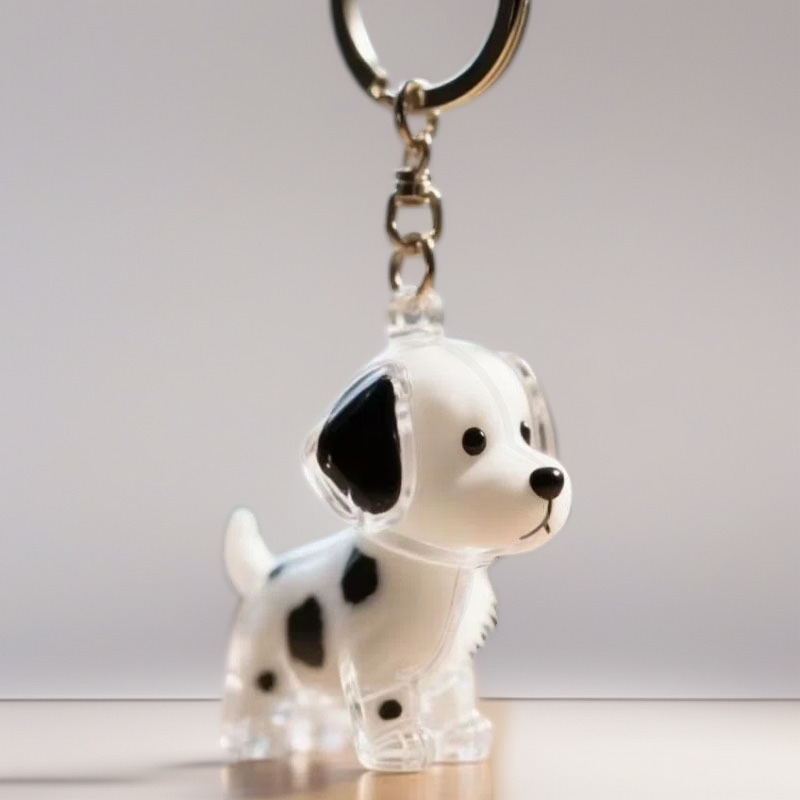Colgante de pelo de mascota lindo cabello de cachorro caja de almacenamiento transparente para gatos y perros forma colgante creativo llavero