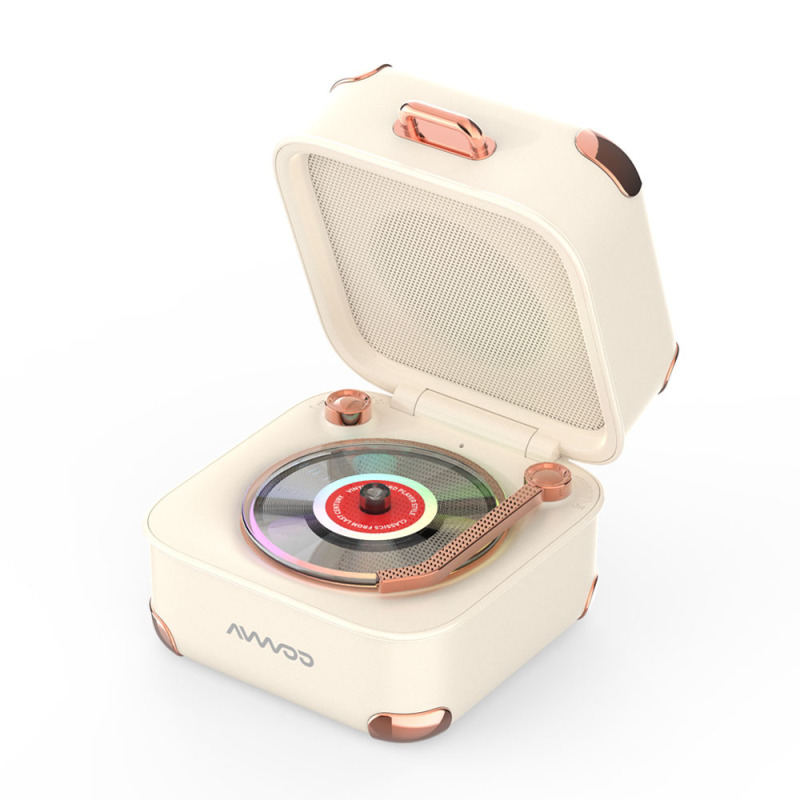 2025 新しいミニレトロ Bluetooth スピーカーポータブル宝箱形状ホームオーディオカラフルなライトノスタルジックなギフト|undefined