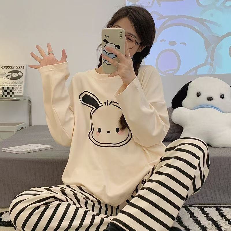 長袖のパジャマの女性の春と秋冬の大きいサイズのパジャマの女性の夏の韓国版の外は女性のパジャマを着て肥えた家の服のスーツをプラスします。|undefined