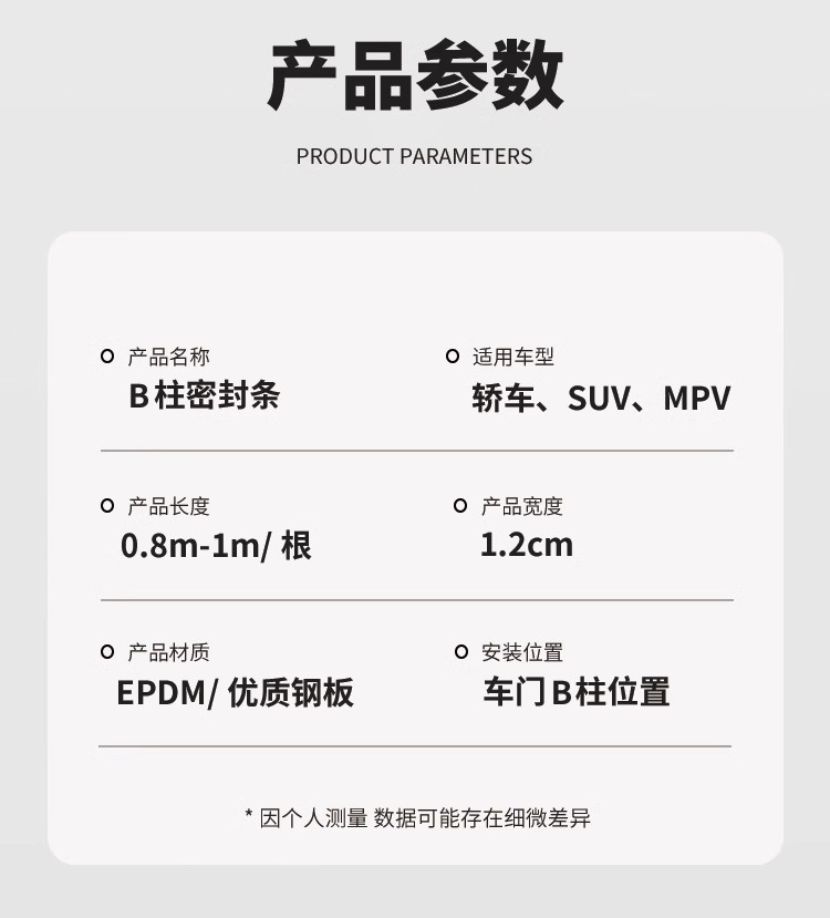 Car B-Pillar Sealing Strip, Door Center Pillar Soundproof Strip, Dustproof and Noise-Reducing Slot-Type Sealing Adhesive Strip with Adhesive Backing