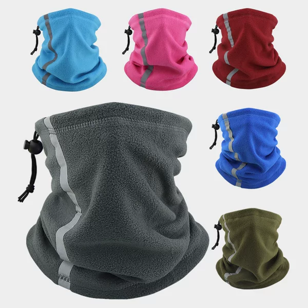 Winter reflective strip fleece-lined scarf night outdoor riding mask polar fleece cold-proof warm ski collar cross-border