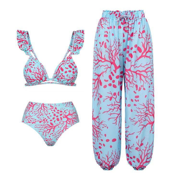 245g Weight Sleeveless Sleeve Length Polyester Fabric Type Regular Top Length One-pieces Tops Type 2 Pieces Set Quantity Swimming Pool, Beach Occasion Strap Neckline Skinny Fit Type Round Dots, Tree, Flower, Dragonfly Pattern Women's Gender Beach Style Women's Beach Round Dots Tree Flower 2 Pieces Set Bikinis Swimwear 15