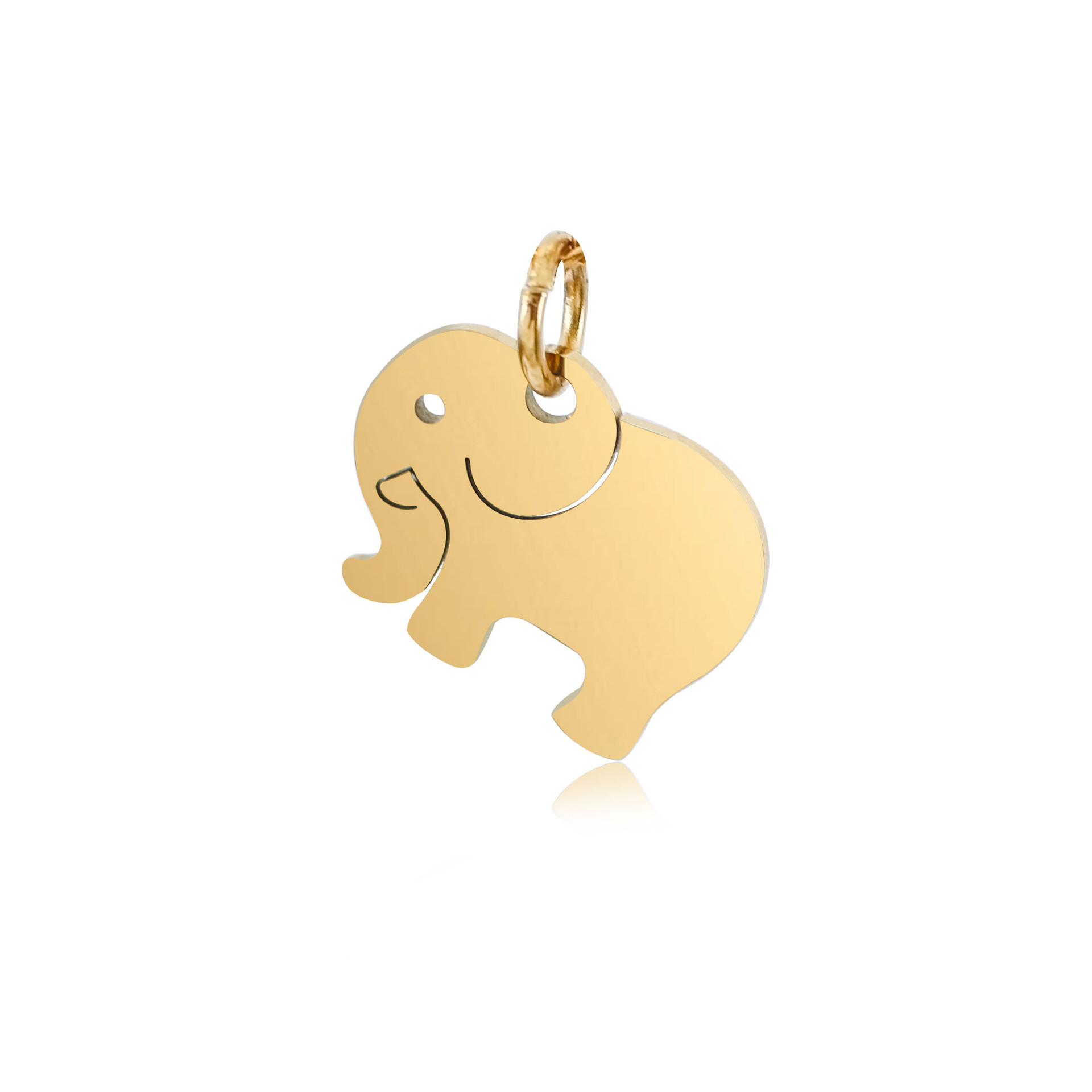 DIY Jewelry Accessories Classification 5 PCS/Package Quantity 304 Stainless Steel Material 5 PCS/Package 14*16MM 304 Stainless Steel Elephant Polished Pendant