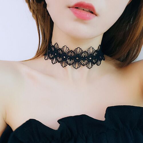 Internet celebrity choker female choker lace necklace neck accessories simple black clavicle chain choker neck accessories