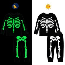 Boys Halloween Costume Kids Pumpkin Skeleton Funny Clothes C