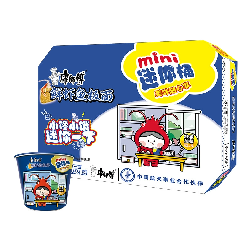 [Chuanyu Style] Мастер Конг, рыба с креветками, лапша мини-бочка с лапшой быстрого приготовления, бочка с классической лапшой быстрого приготовления оптом
